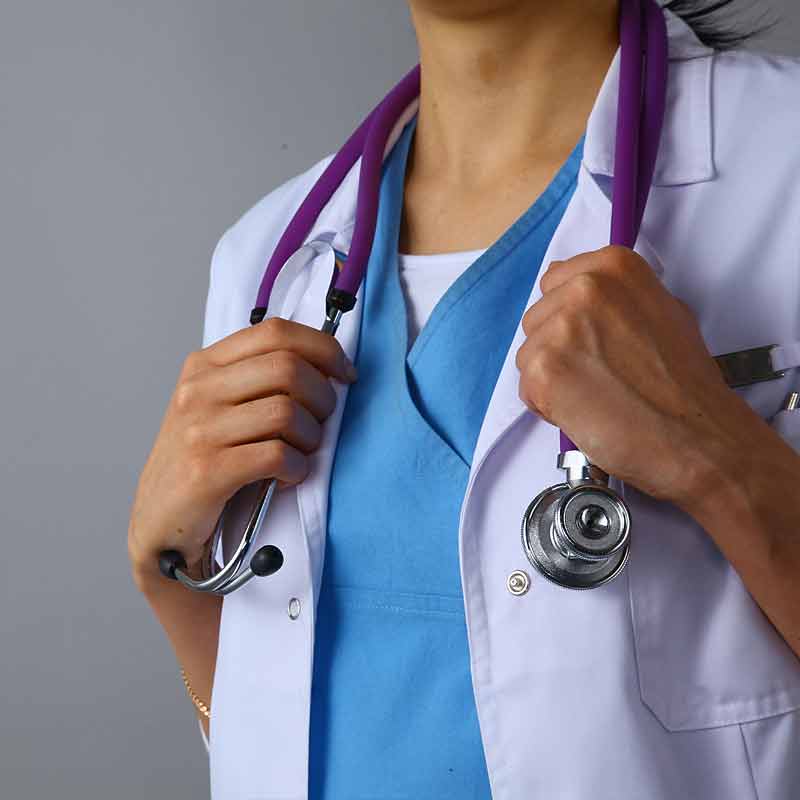 Clinician with stethoscope